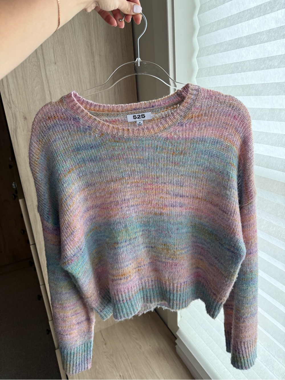 525 Multicolor Pastel Crewneck Sweater - Women's